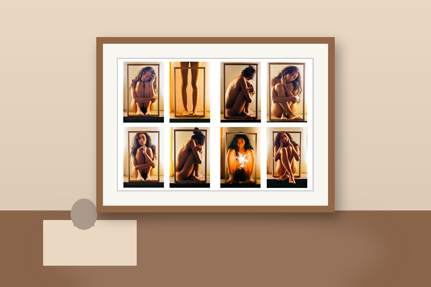 IndepenDienta displayed as a framed print in a coordinated interior