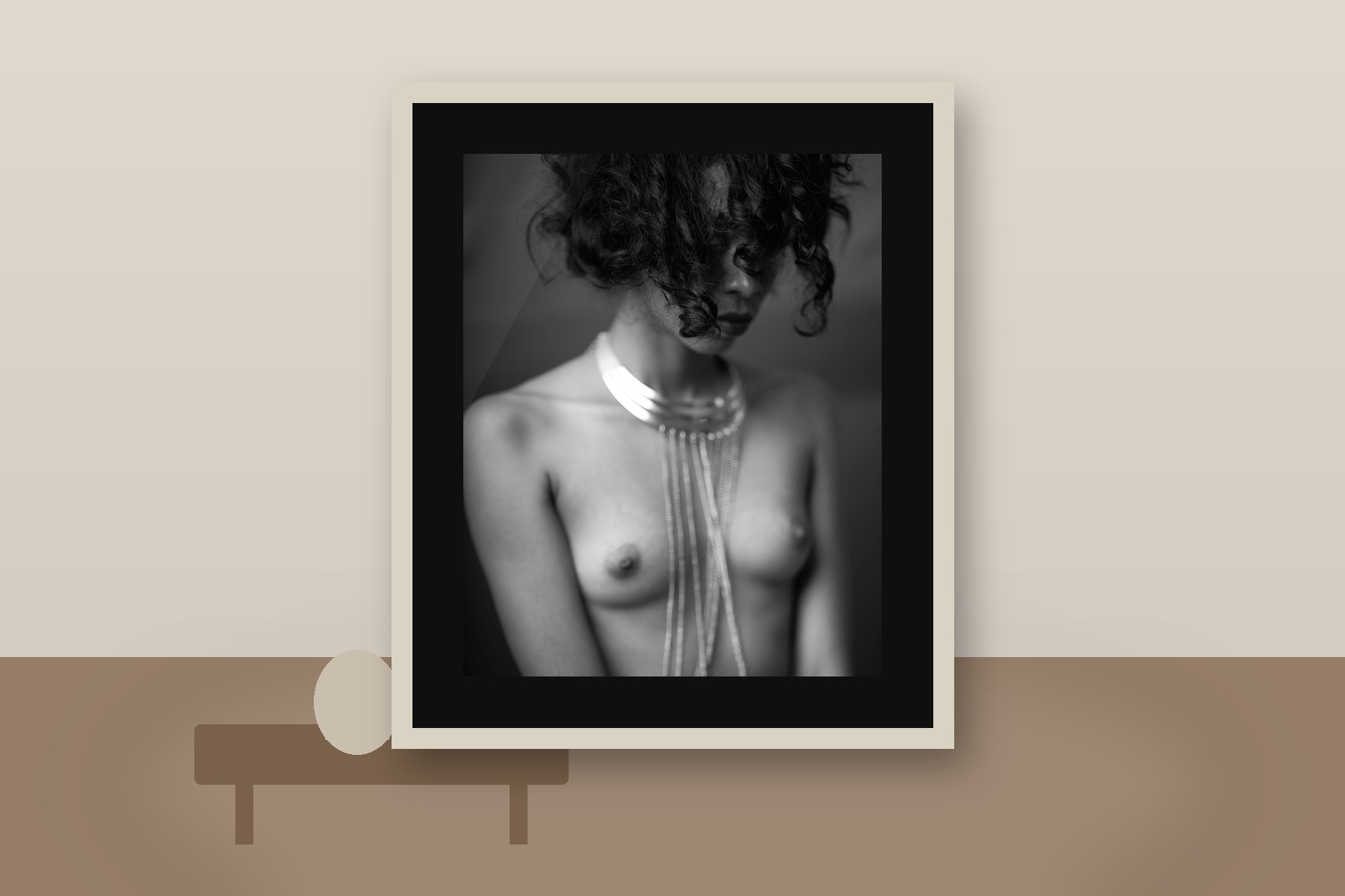 Ràábta displayed as a framed print in a coordinated interior